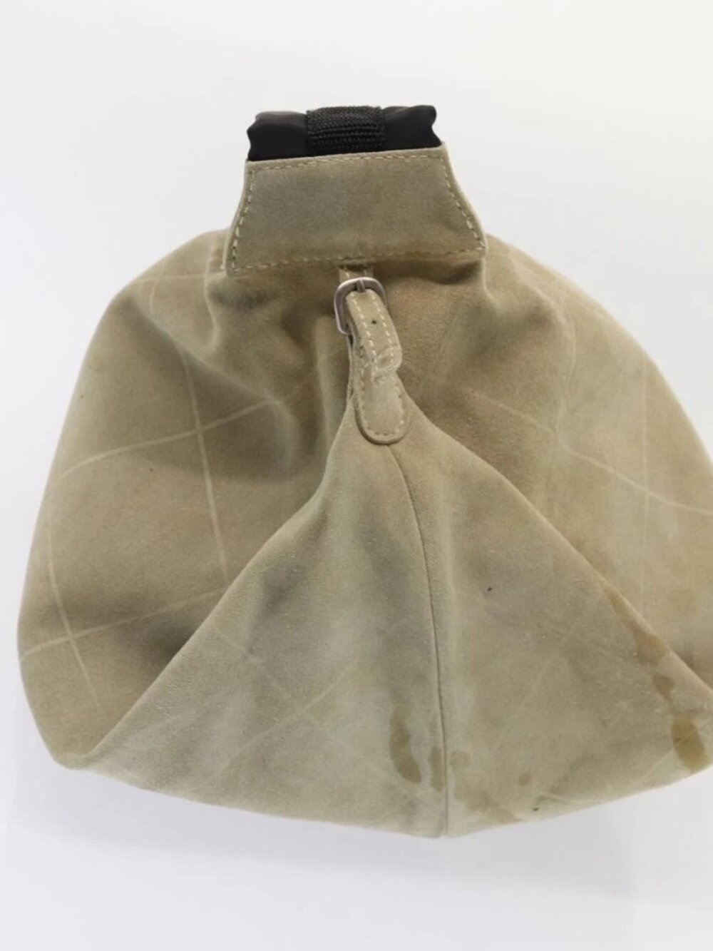 CHANEL Matelasse Shoulder Bag Suede nylon Beige Black Silver CC - Picture 7 of 16